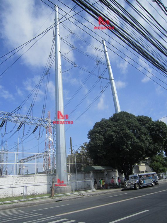 69KV power transmission line Monopole Steel Towers - Qingdao Megatro ...